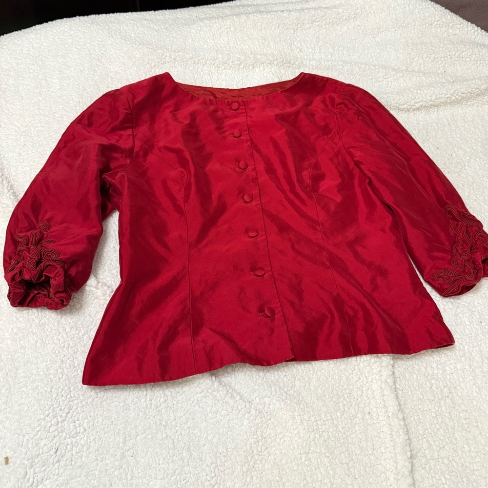 Talbots Red Silk Blouse
